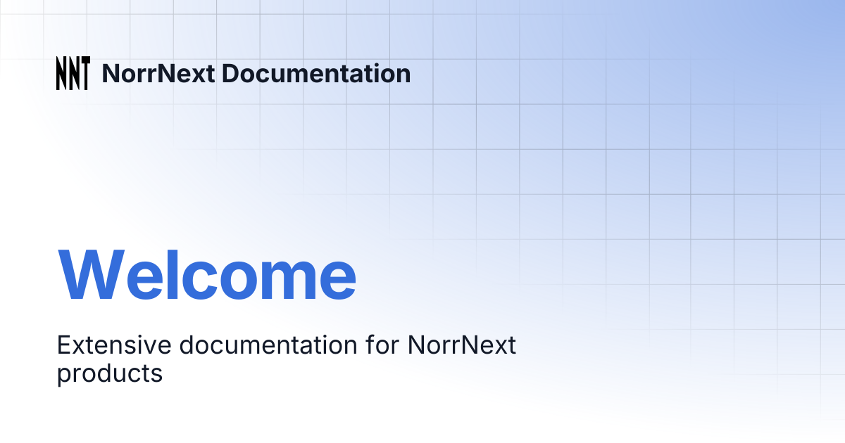 Welcome | NorrNext Documentation