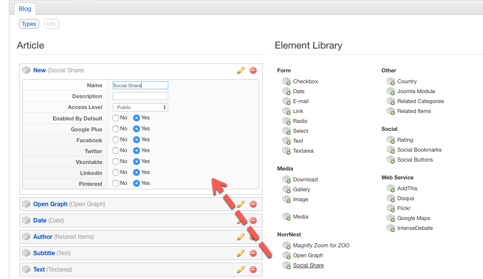 Add new elements to Article type