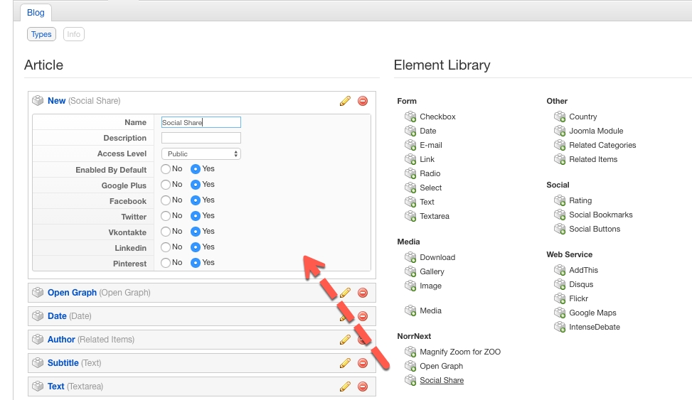 Add new elements to Article type