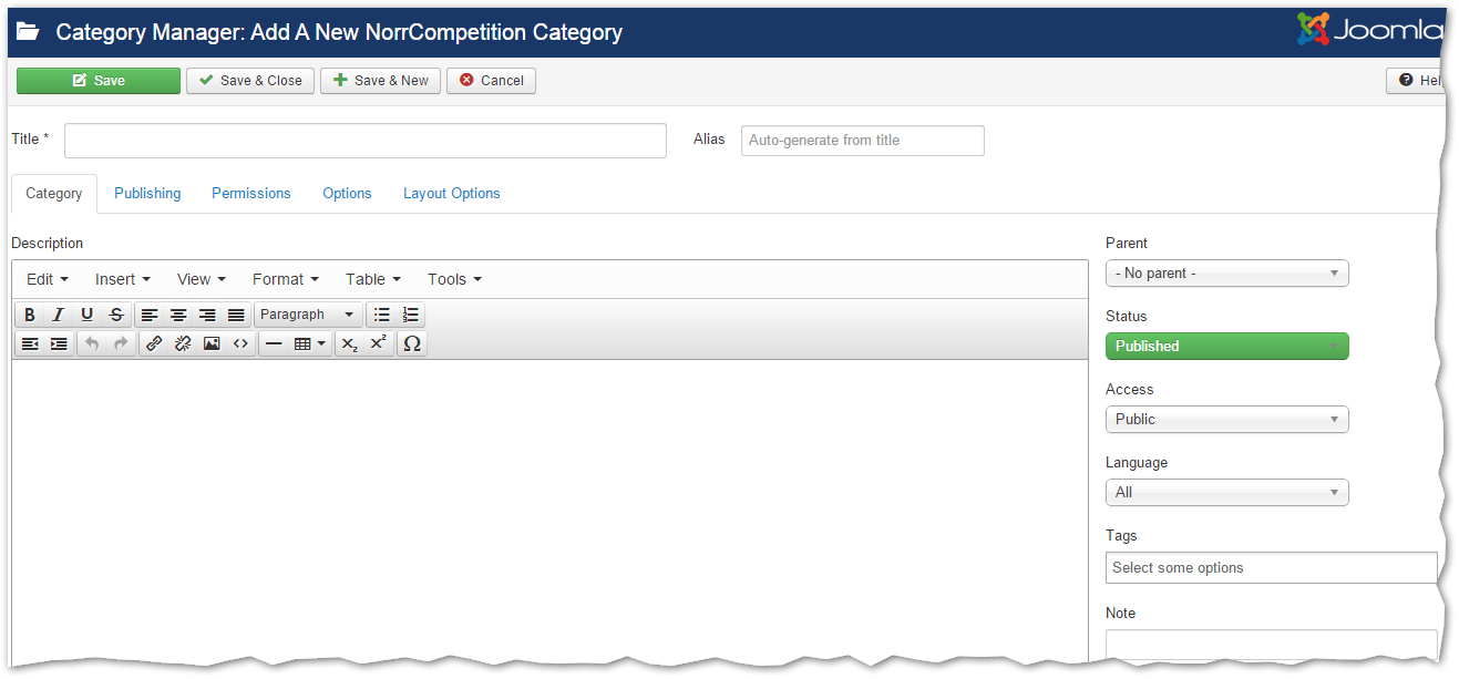 Category Edit Form - NorrCompetition