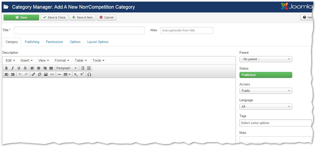 Category Edit Form - NorrCompetition