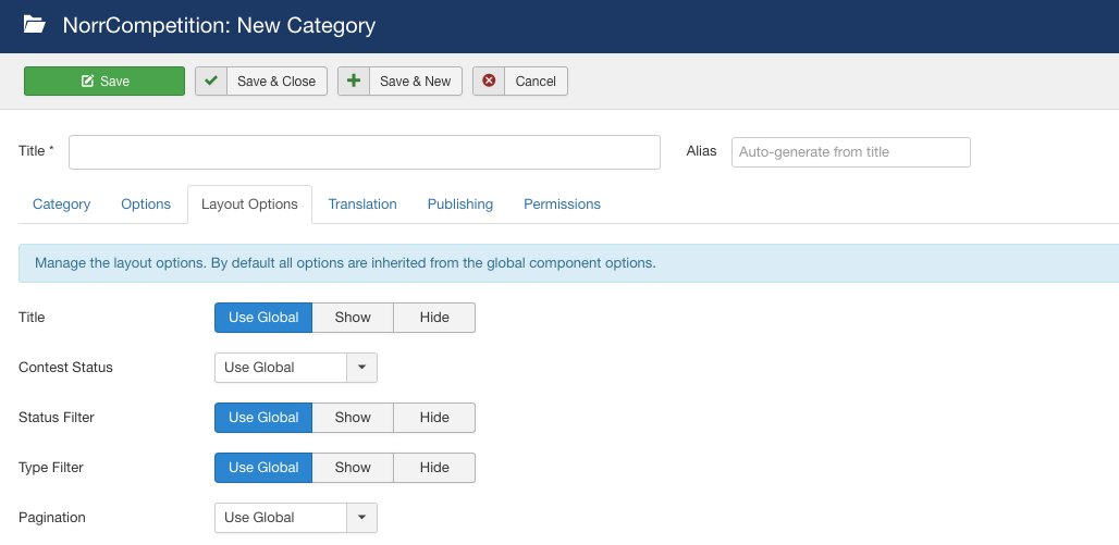 Category Layout Options