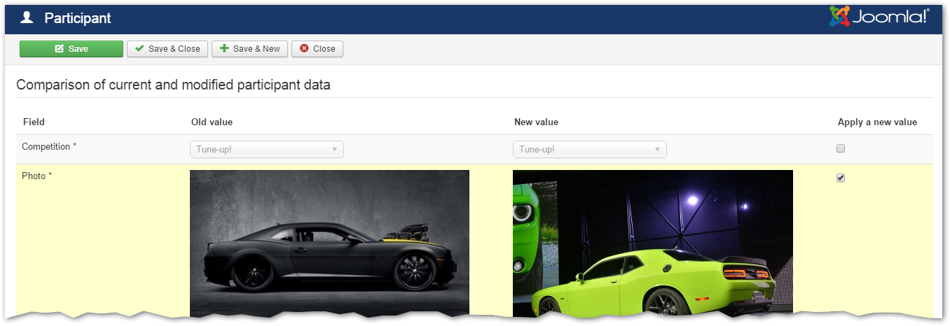 NorrCompetition - Comparison form