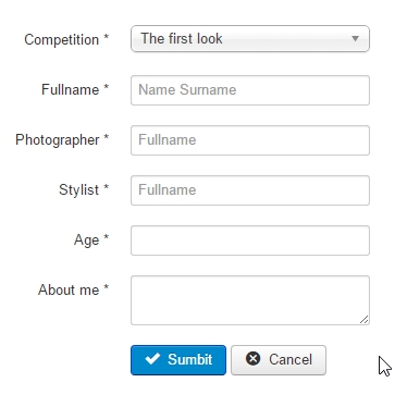 Sample of entry form in NorrCompetition