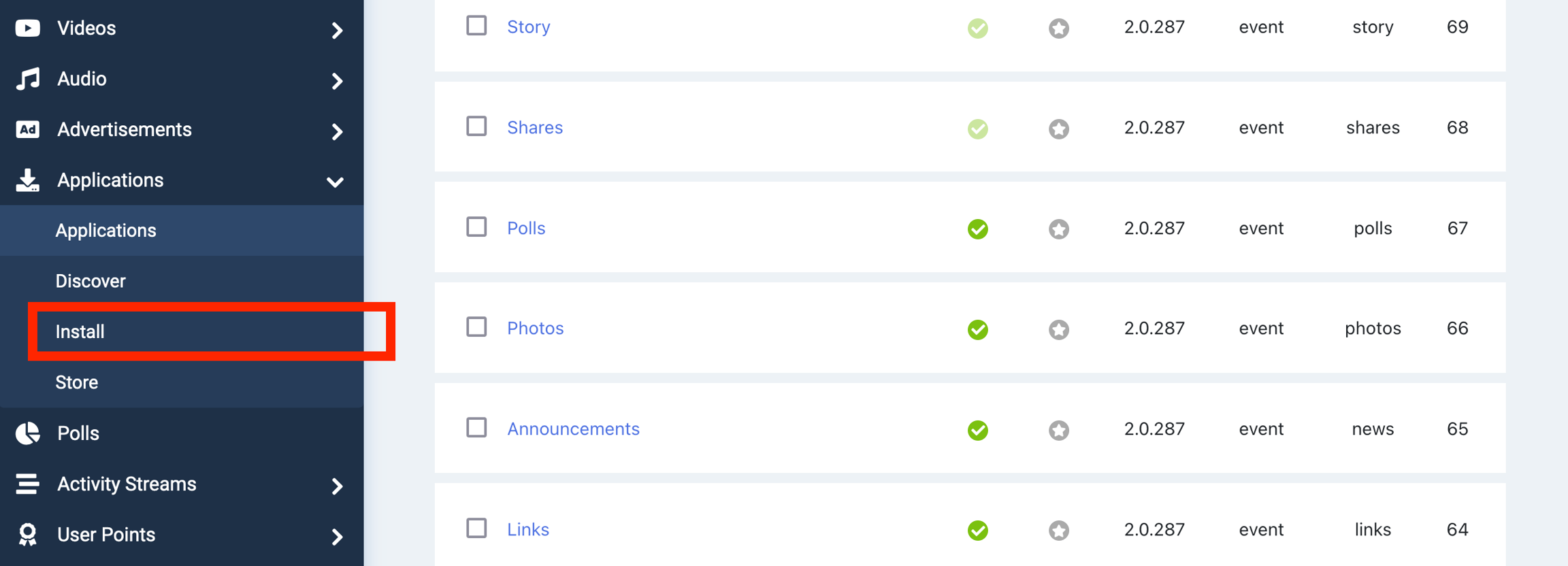 Installing EasySocial Application