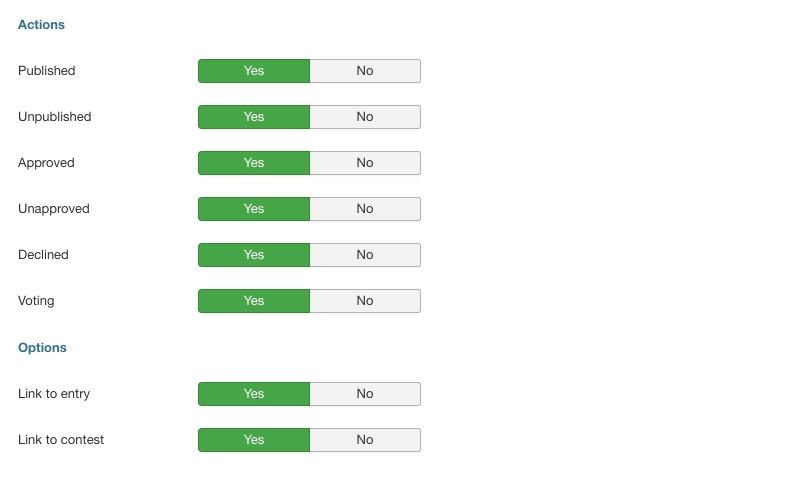 NorrCompetition Notifications plugin - settings