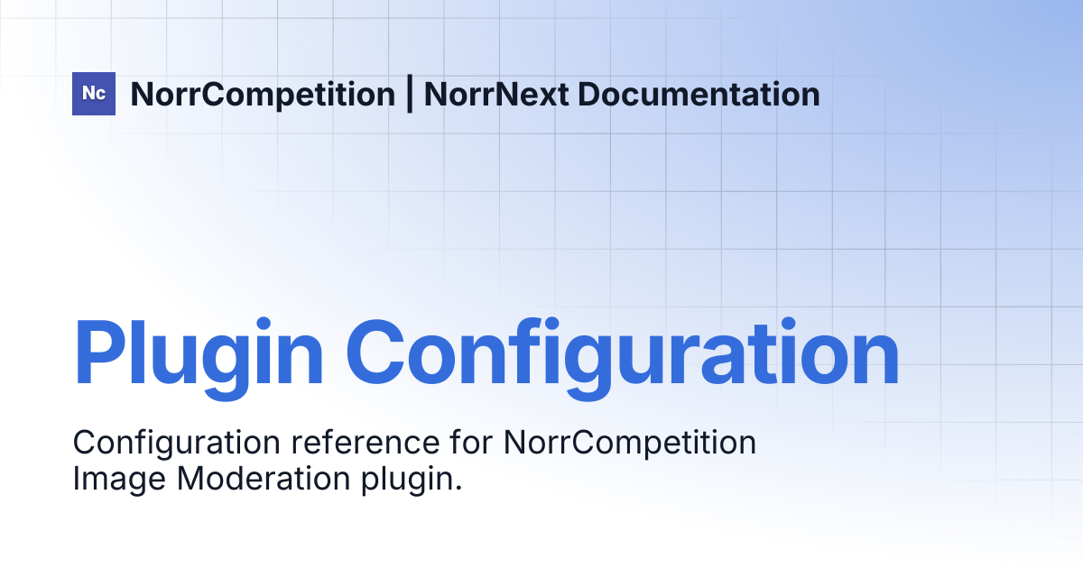 Plugin Configuration | NorrCompetition | NorrNext Documentation