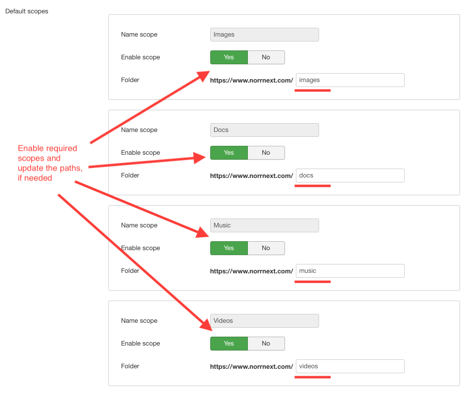Default scopes in Quantum Manager