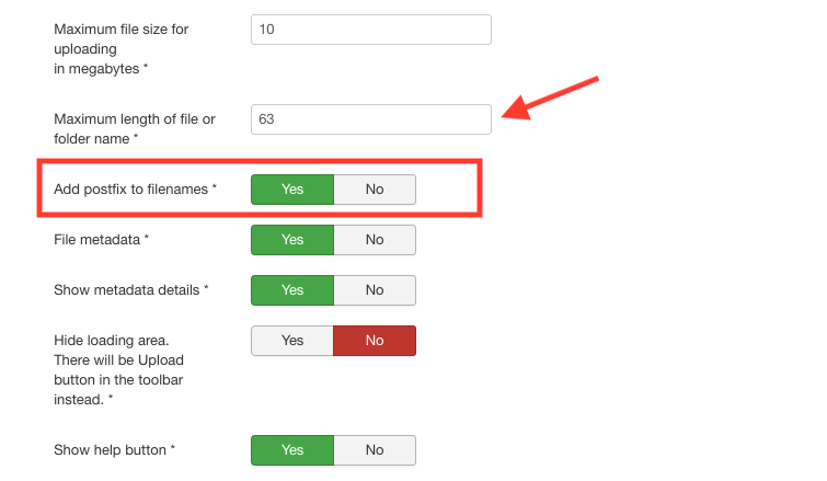 Adding postfix to filenames and maximum length of file name - Quantum Manager