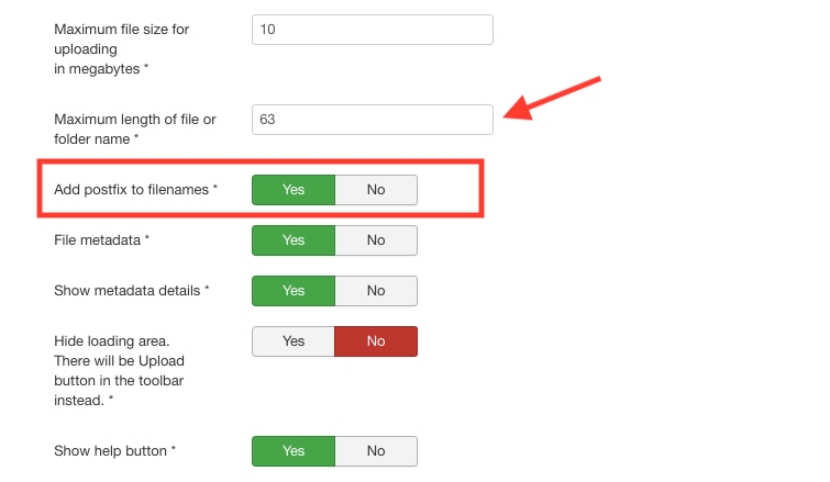 Adding postfix to filenames and maximum length of file name - Quantum Manager