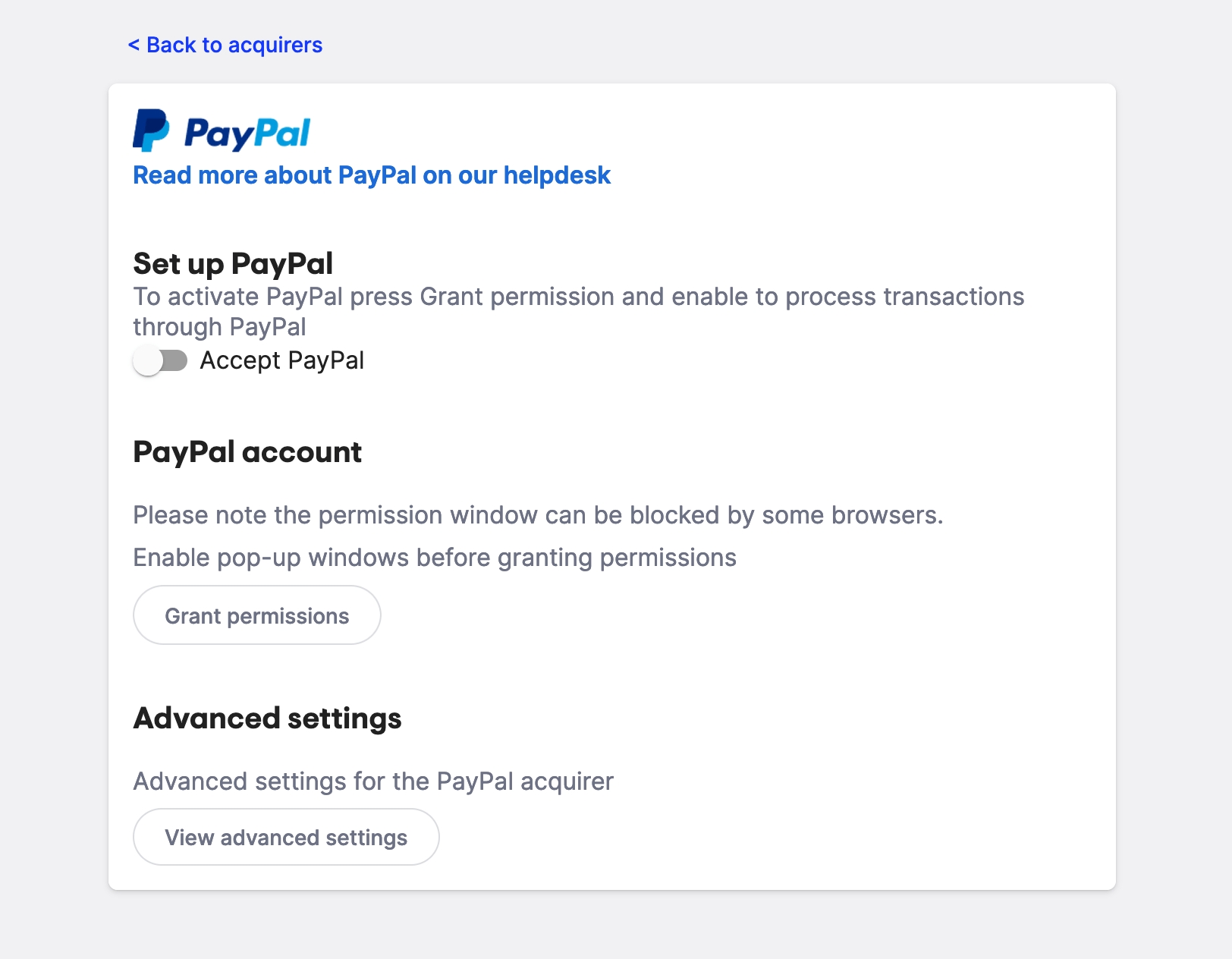 Add PayPal to QuickPay as an additional payment method